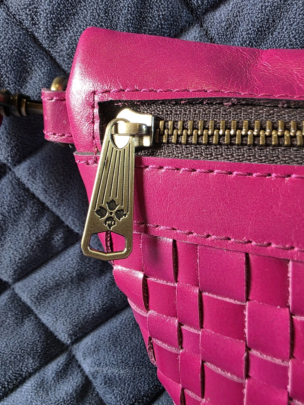 Patricia Nash Hot Pink Woven Leather Crossbody Bag - Picture 6 of 10